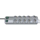Brennenstuhl Primera-Line Steckdosenleiste 10-fach Duo silber, 2 Meter