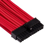 Corsair Premium Sleeved 24-Pin-ATX-Kabel Typ 4 Gen 4, Kabelmanagement rot, mit Einzelummantelung