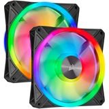 Corsair iCUE QL140 RGB 2er 140x140x25, Gehäuselüfter schwarz, 2er Pack, inkl Lighting Node CORE