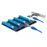 DeLOCK Riser Karte PCI Express x1 > 4 x PCIe x16, Riser Card mit 60 cm USB Kabel