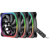 Enermax SquA RGB 3 Fan Pack 120x120, Gehäuselüfter schwarz, inkl. RGB-Steuerbox