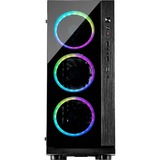 Inter-Tech W-III RGB, Tower-Gehäuse schwarz, Frontblende aus Tempered Glass 