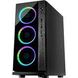 Inter-Tech W-III RGB, Tower-Gehäuse schwarz, Frontblende aus Tempered Glass 