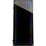 Inter-Tech X-908 Infini2 Infinity-Mirror, Tower-Gehäuse schwarz, Tempered Glass