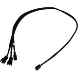Phobya 3Pin auf 3x 3Pin 60cm, Y-Kabel schwarz, 60 cm