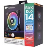 Thermaltake Riing Duo 14 RGB Radiator Fan 3 Pack, Gehäuselüfter schwarz, 3er Set, 1x Controller