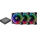 Thermaltake Riing Plus 14 LED RGB Radiator Fan TT Premium, Gehäuselüfter schwarz, 3er Set, 1x Controller, 140 mm