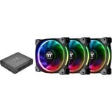 Thermaltake Riing Plus 14 LED RGB Radiator Fan TT Premium, Gehäuselüfter schwarz, 3er Set, 1x Controller