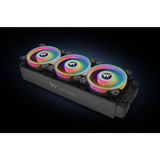 Thermaltake Riing Quad 12 RGB Radiator Fan TT Premium Edition 3 Pack, Gehäuselüfter schwarz, 3er Set, 1x Controller, 120 mm