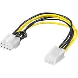 goobay Internes Stromkabel PCIe 6-Pin auf 8-Pin, Adapter schwarz/gelb, 19,5 cm