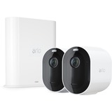 Arlo Pro 3 2K QHD Sicherheitssystem mit 2 Kameras + SmartHub, Überwachungskamera weiß