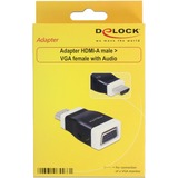 DeLOCK Adapter HDMI-A Stecker > VGA Buchse schwarz