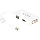 DeLOCK Adapter MiniDisplayport > VGA/HDMI/DVI weiß, 16 cm