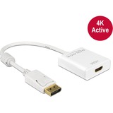 DeLOCK Aktiver Adapter Displayport 1.2 > HDMI Buchse 4K weiß, 20cm