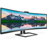 Philips 499P9H/00, LED-Monitor 124 cm (48.8 Zoll), schwarz, Dual QHD, Curved, USB-C, Webcam