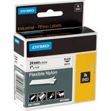 Dymo Rhino IND ORIGINAL Schriftband Flexibles Nylon 24mm x 3,5m, schwarz auf weiß permanent haftend, 1734524