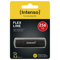 Intenso Flex Line 256 GB, USB-Stick schwarz, USB-C und USB-A