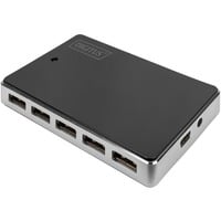 Digitus 10-Port USB 2.0 Hub, USB-Hub schwarz/silber, aktiv