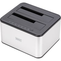 Digitus Dual SATA HDD Docking Station, Dockingstation silber/schwarz, USB 3.0, 2,5"/ 3,5"