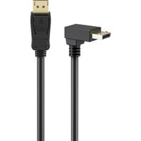 goobay Kabel DisplayPort Stecker 90° > DisplayPort Stecker, 8K / 144Hz schwarz, 3 Meter, 1 Stecker 90° nach unten abgewinkelt, 54 Gbit/s, DisplayPort 2.0 / 2.1