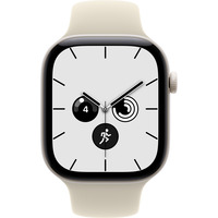 Apple Watch Series 12, Smartwatch weiß, Keramik, 46 mm, Sportarmband Sand S/M, Cellular
