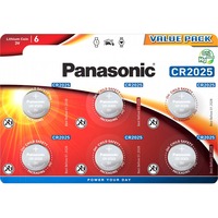 Panasonic Lithium Knopfzelle CR-2025EL/6B, Batterie 6 Stück, CR2025