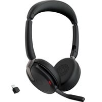 Jabra Evolve2 65 Flex Duo WLC, mit Ladepad, Headset schwarz, Stereo, UC, USB-C, Link380c