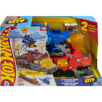 Hot Wheels City Ultimativer 2-in-1 Drachen Transporter, Spielfahrzeug 