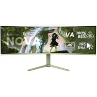 Arozzi Nova 49TUW165, Gaming-Monitor 124.5 cm (49 Zoll), grün, UWQHD, VA, Curved, HDMI, DP, USB-C, USB-Hub, 165Hz Panel