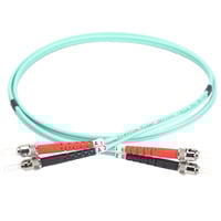 Digitus LWL Patchkabel, Duplex, ST > ST Stecker, Multimode OM3 türkis, 2 Meter