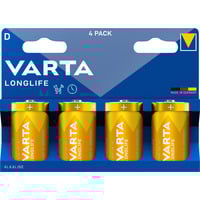 VARTA Longlife Batterie LR20, D (Mono) 4 Stück