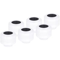 Alphacool Eiszapfen PRO 13mm HardTube Anschraubtülle G1/4 - White, Verbindung weiß/schwarz, 6er Set