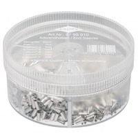 KNIPEX Sortimentsbox 97 99 910 mit unisolierten Aderendhülsen, Kabelhülse transparent, 1.900 Stück