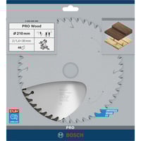 Bosch PRO Wood Kreissägeblatt, Ø 210mm, 48Z Bohrung 30mm, für Kapp- & Gehrungssägen