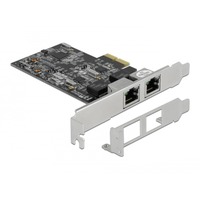 DeLOCK PCI Express x2 Karte auf 2 x RJ45 2,5 Gigabit LAN RTL8125, LAN-Adapter 
