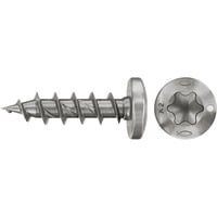 fischer Spanplattenschraube PowerFast II 3,5x16 Halbrundkopf TX 200 Stück, mit Vollgewinde, Edelstahl A2
