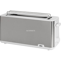 Braun Langschlitz-Toaster PurShine HT 1610 WH edelstahl/weiß, 1.030 Watt, für 2 Scheiben Toast