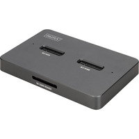 Digitus Dual M.2 NVM SSD Docking Station, Dockingstation schwarz, USB-C, M2 SSD, SD-E
