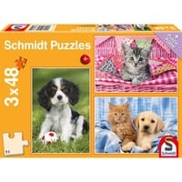 Schmidt Spiele Meine liebsten Haustierbabys, Puzzle 3x 48 Teile