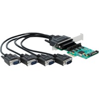DeLOCK PCIe x1 Karte auf 4 x Seriell RS-232 mit 5V oder 12V, Schnittstellenkarte SATA-Stromanschluss