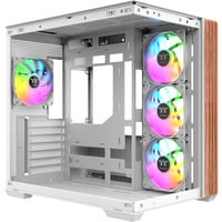 Thermaltake View 380 WS ARGB Snow White, Tower-Gehäuse weiß/holz, Tempered Glass x 2, Holz-Struktur