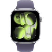 Apple Watch Series 11, Smartwatch silber, Aluminium, 46 mm, Sportarmband nebelviolett M/L, Cellular
