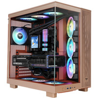Thermaltake View 380 XL TG ARGB Gravel Sand, Tower-Gehäuse hellbraun, Tempered Glass x 2