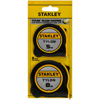 Stanley Tylon-Bandmaß Doppelpack, 5 Meter + 8 Meter schwarz/gelb, 2-teilig