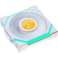 Lian Li UNI FAN SL120 LCD Wireless, Gehäuselüfter weiß, Reverse, 124.5 mm