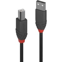 Lindy USB 2.0 Typ A an B Kabel, Anthra Line schwarz, 2m