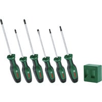 Bosch Schraubendreher+Magnetisierer Set, 6-teilig grün/schwarz, +Magnetisierer, Schlitz und Kreuzschlitz PH/TX