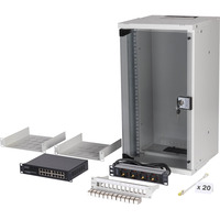 Digitus Netzwerk-Set SOHO Pro 10" 315x300 mm (BxT), IT-Schrank hellgrau, 12 Höheneinheiten