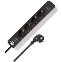 Brennenstuhl Ecolor Steckdosenleiste 4-fach, 2x USB-C weiß/schwarz, 1,5 Meter Kabel, USB-C, mit Sicherheitsschalter
