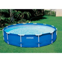 Intex Frame Pool Set Rondo, Ø 366cm x 76cm, Schwimmbad blau